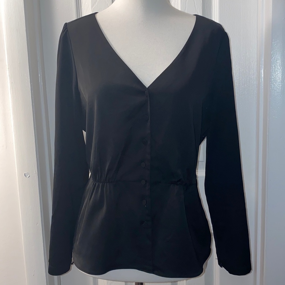 J Crew black career work blouse size 6